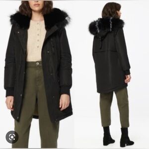 NWT $150 Andrew Marc Women's Faux Fur Trim Parka Sz Medium